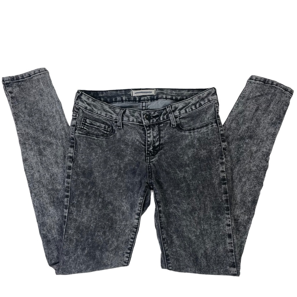 Bullhead PAC Sun Black Skinny Jeans Acid Wash Grey Jeggings Size 7